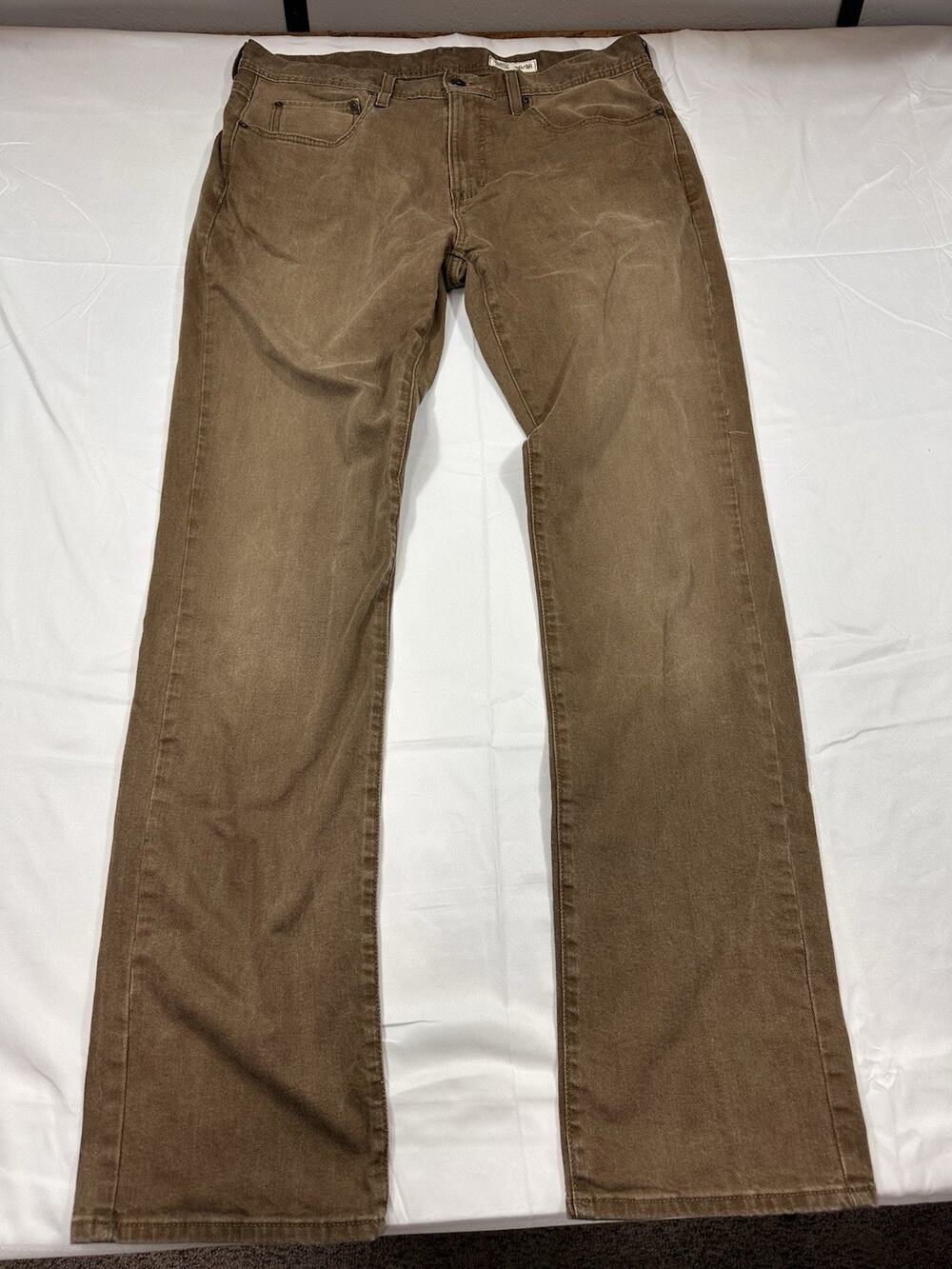 Cremieux Premium Denim Relaxed Straight Jeans Brown Men’s Size 38x36